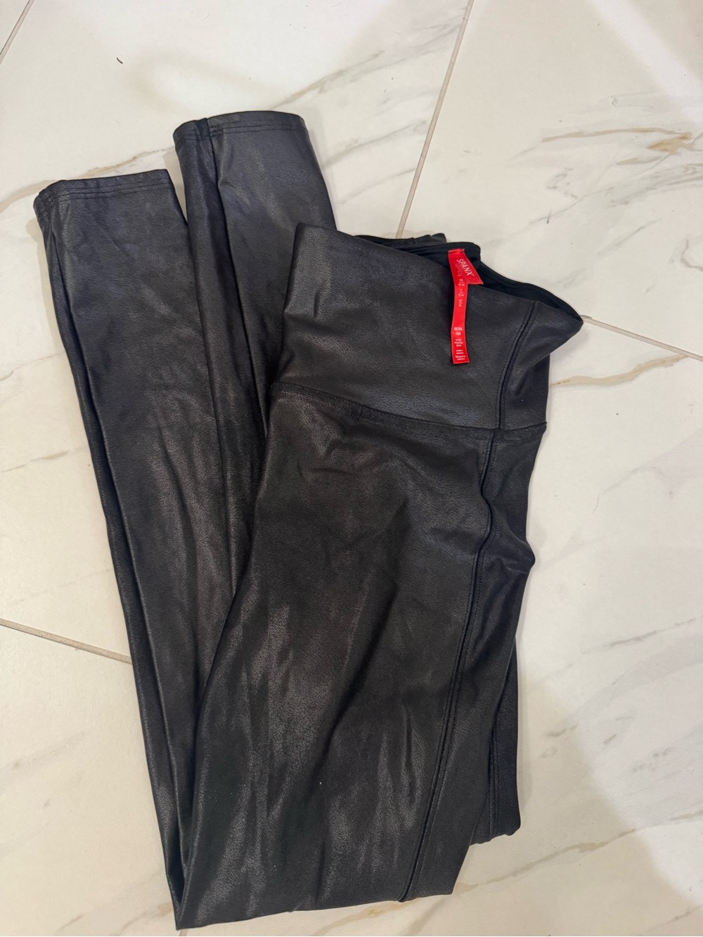SPANX Black Faux Leather Leggings